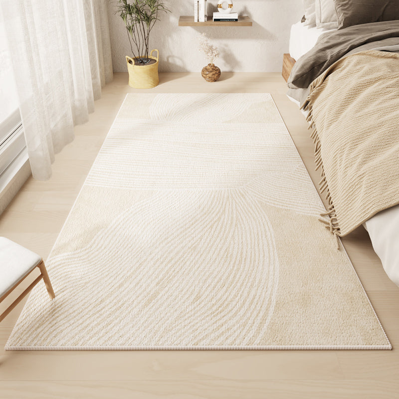 White Rhombus Rug Polyester Casual Rug Washable Rug for Living Room