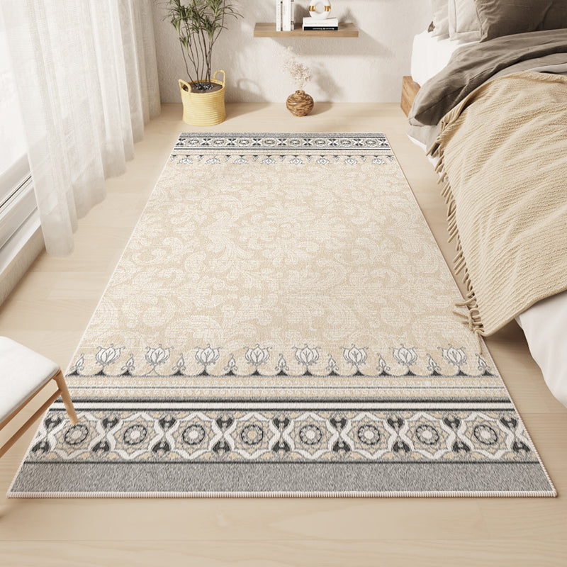 White Rhombus Rug Polyester Casual Rug Washable Rug for Living Room