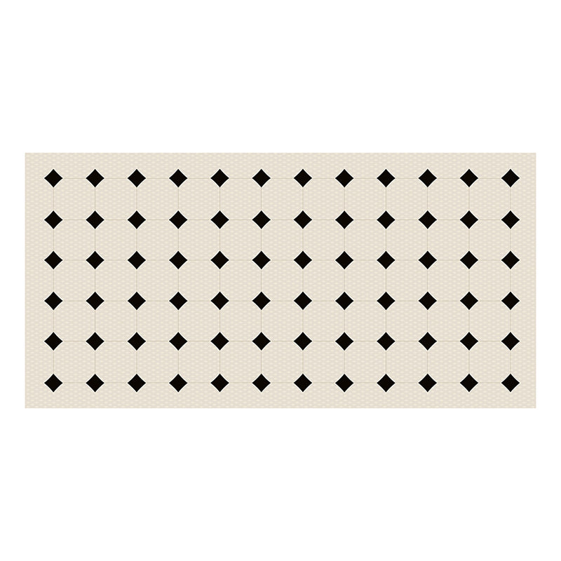 White Rhombus Rug Polyester Casual Rug Washable Rug for Living Room