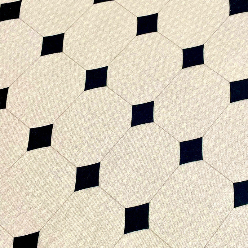 White Rhombus Rug Polyester Casual Rug Washable Rug for Living Room