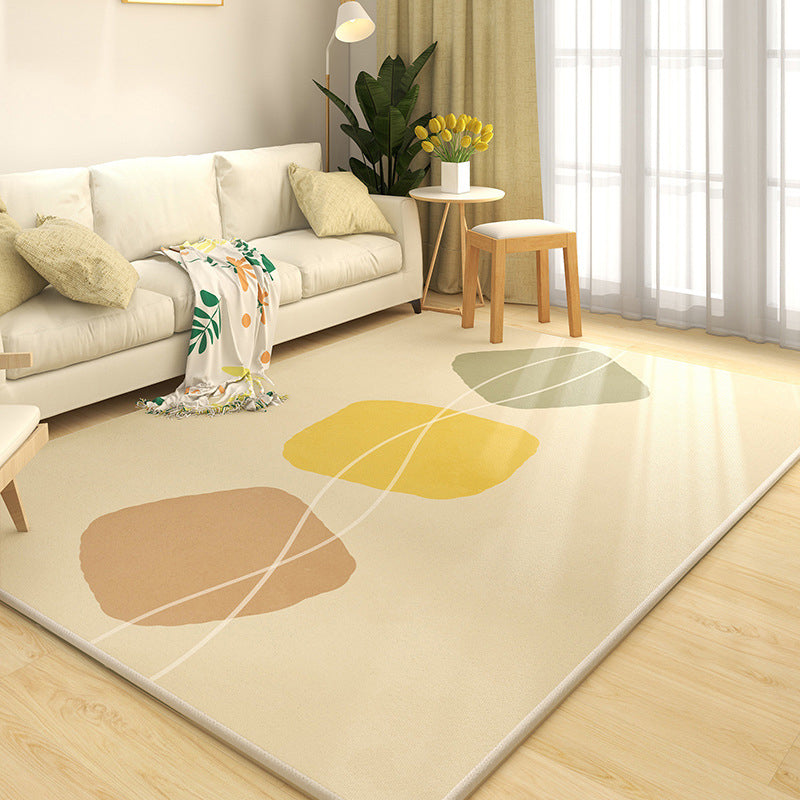 Orange Casual Carpet Polyester Contrast Color Carpet Washable Carpet for Living Room