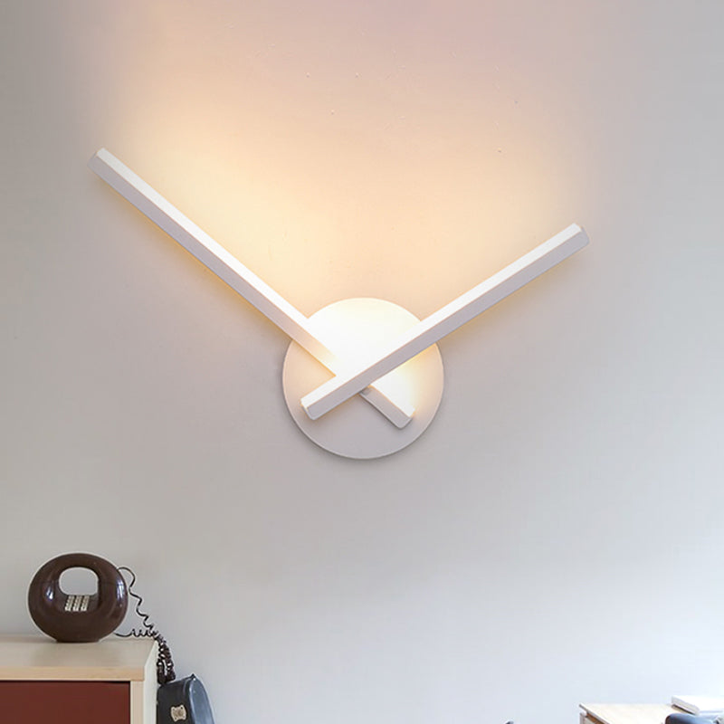 Linear Acrylic Sconce Light Fixture Simple Style Black/White LED Wall Lamp in Warm/White Light