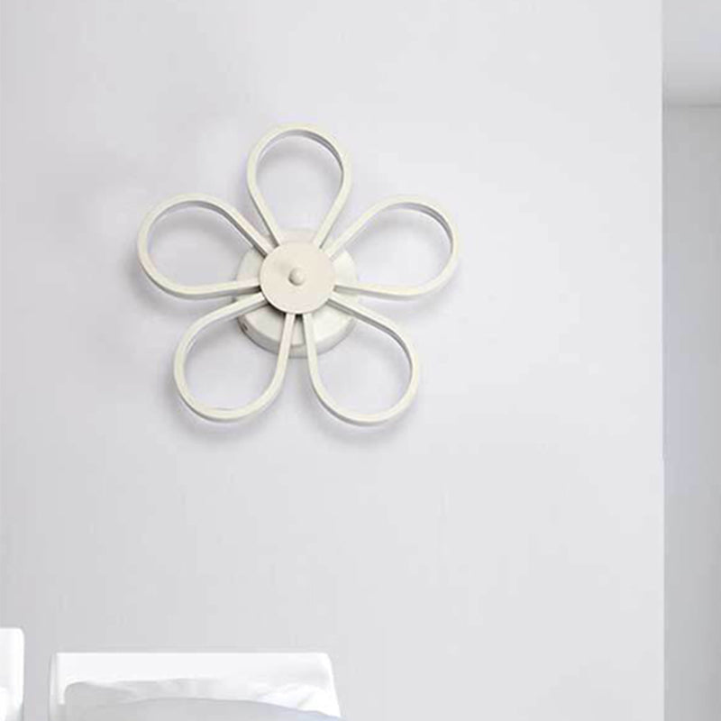 Mur à fleurs acrylique Light Mothed Modern White LED Pince Lumière en lumière chaude / blanche pour la salle à manger