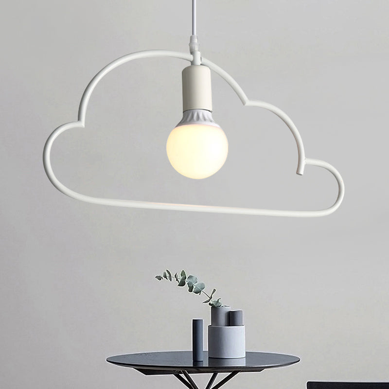 Cloud Bedside Pendant Lighting Metal 1 Bulbe Modernisme suspendu le plafond suspendu en blanc