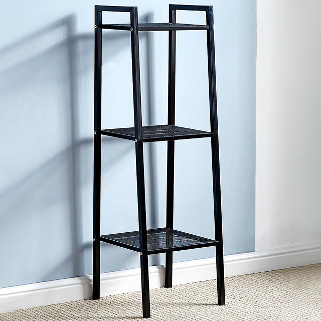 Modern Style Bookshelf Ladder Open Back Metal Bookcase for Home