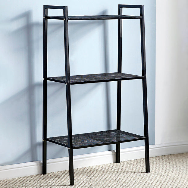 Modern Style Bookshelf Ladder Open Back Metal Bookcase for Home