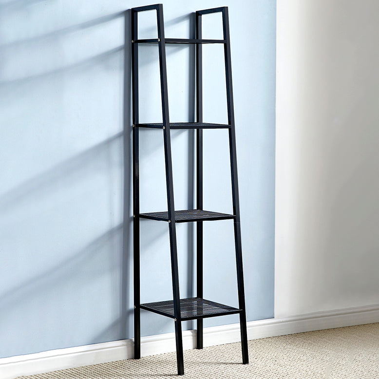 Modern Style Bookshelf Ladder Open Back Metal Bookcase for Home