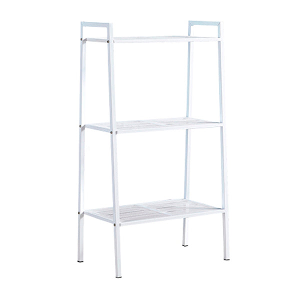 Modern Style Bookshelf Ladder Open Back Metal Bookcase for Home