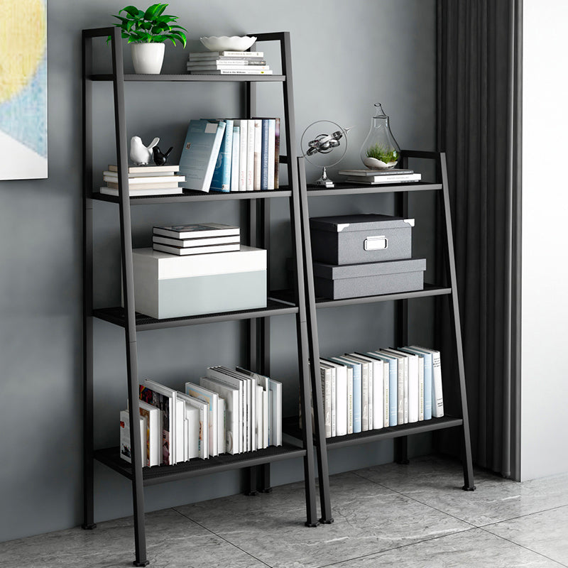 Modern Style Ladder Bookshelf Open Back Metal Bookcase for Home