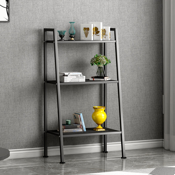 Modern Style Ladder Bookshelf Open Back Metal Bookcase for Home