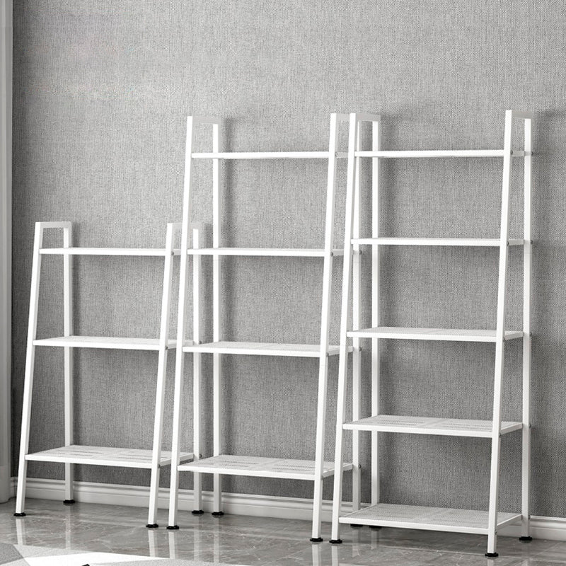 Modern Style Ladder Bookshelf Open Back Metal Bookcase for Home