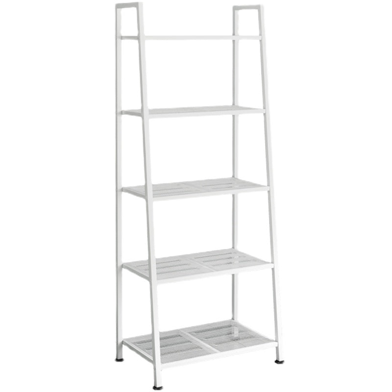 Modern Style Ladder Bookshelf Open Back Metal Bookcase for Home