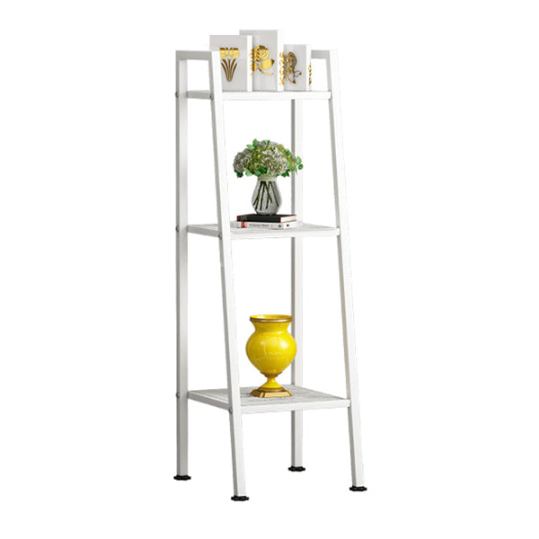 Modern Style Ladder Bookshelf Open Back Metal Bookcase for Home