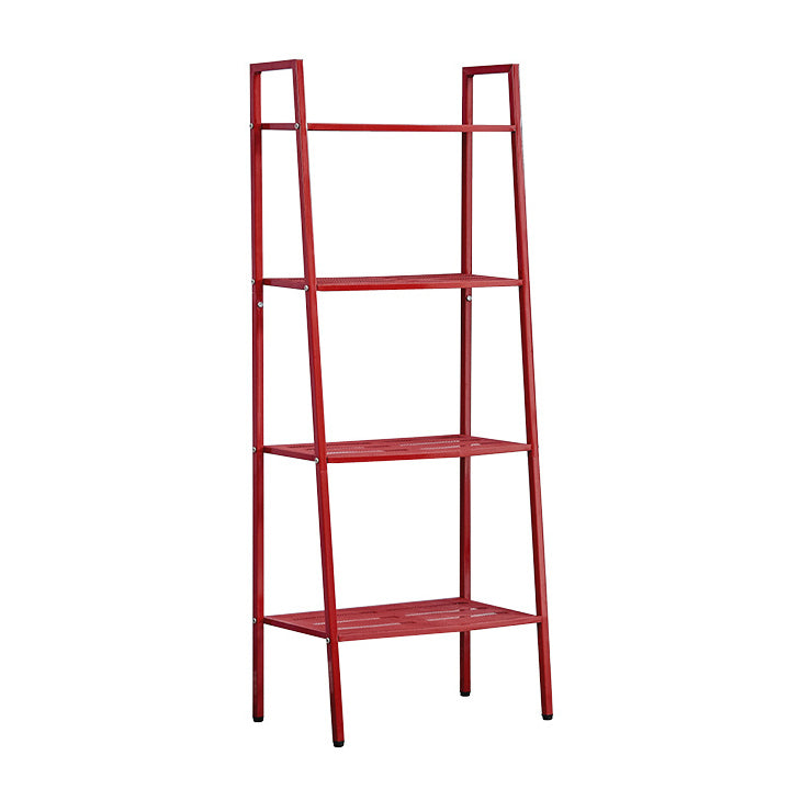 Modern Style Ladder Bookshelf Open Back Metal Bookcase for Home