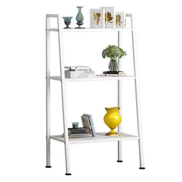 Modern Style Ladder Bookshelf Open Back Metal Bookcase for Home