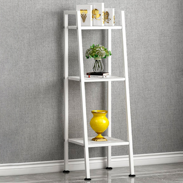 Modern Style Ladder Bookshelf Open Back Metal Bookcase for Home