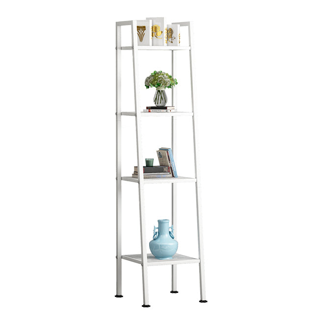 Modern Style Ladder Bookshelf Open Back Metal Bookcase for Home