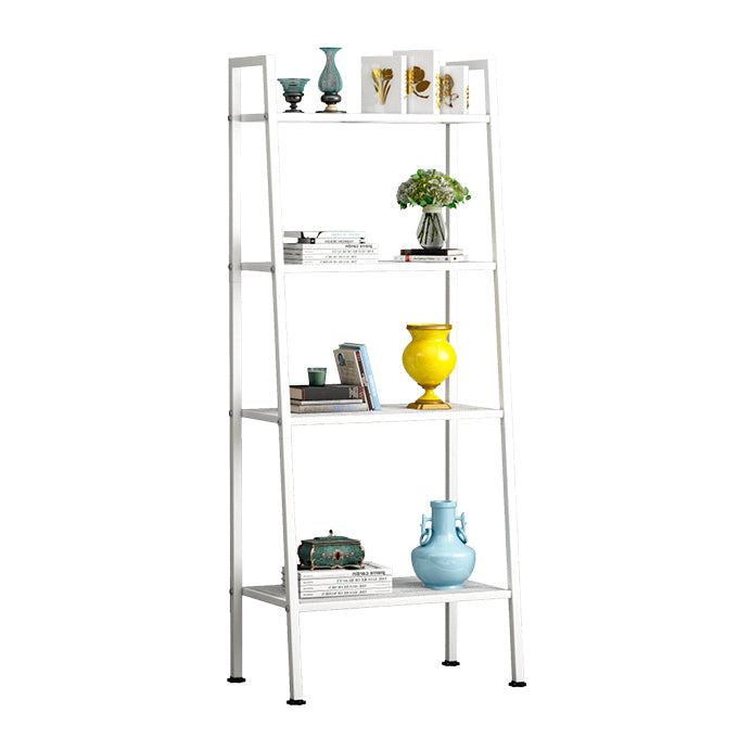 Modern Style Ladder Bookshelf Open Back Metal Bookcase for Home