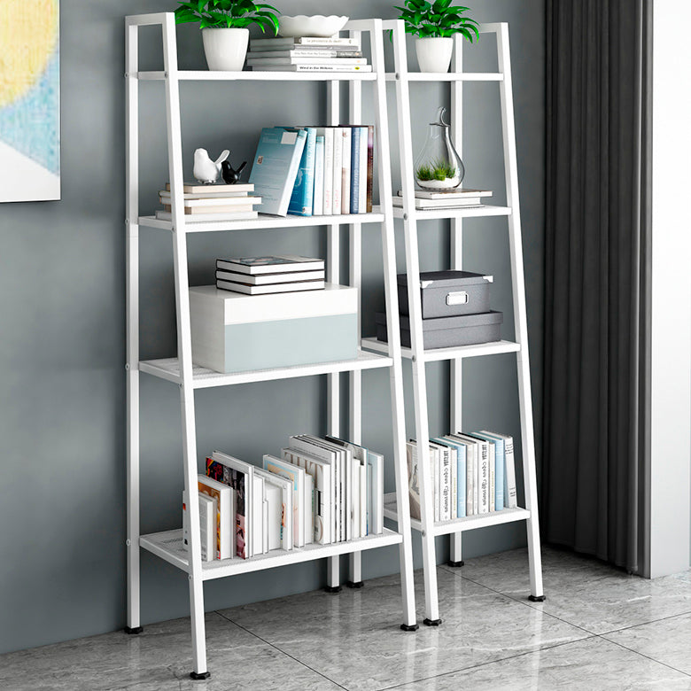 Modern Style Ladder Bookshelf Open Back Metal Bookcase for Home