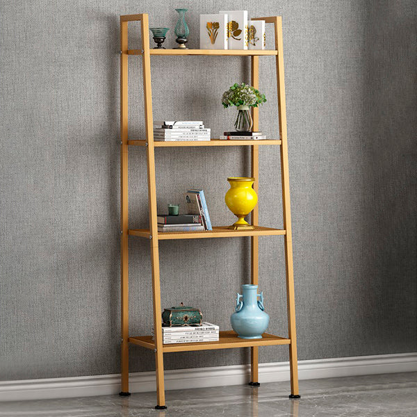 Modern Style Ladder Bookshelf Open Back Metal Bookcase for Home