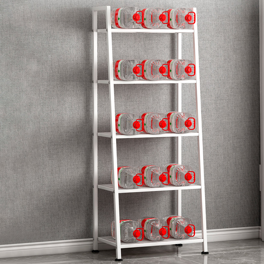 Modern Style Ladder Bookshelf Open Back Metal Bookcase for Home