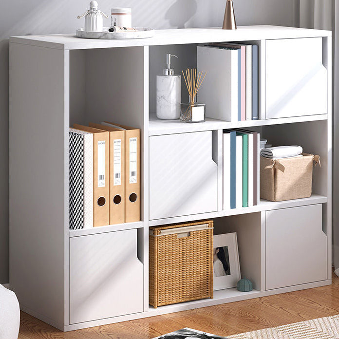 Engineered Wood Shelf Bookcase With Cabinets Rectangular Bookshelf