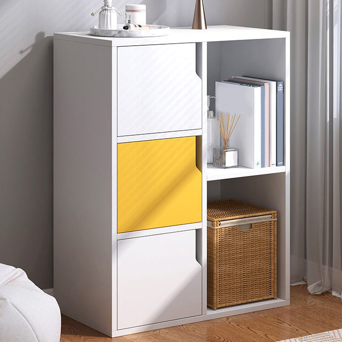 Engineered Wood Shelf Bookcase With Cabinets Rectangular Bookshelf