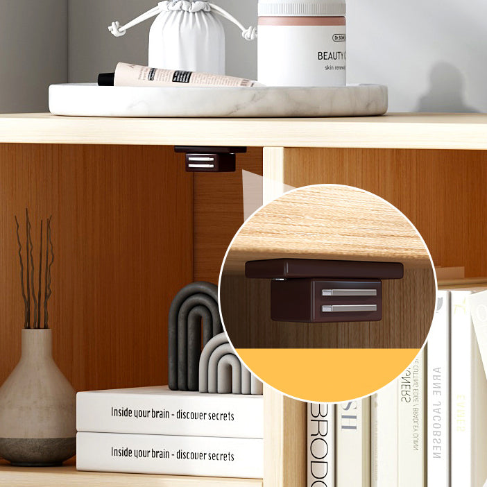 Engineered Wood Shelf Bookcase With Cabinets Rectangular Bookshelf