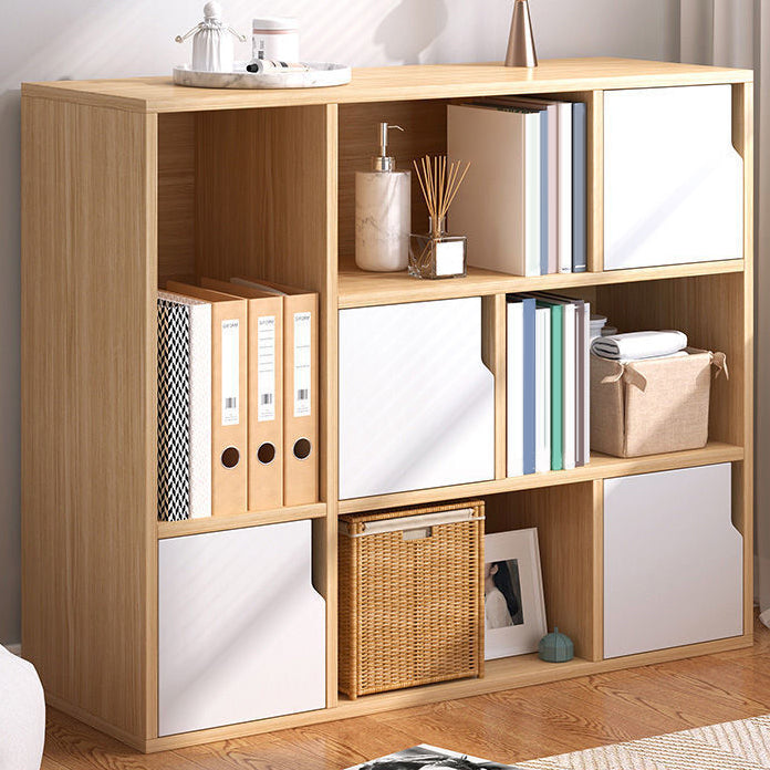 Engineered Wood Shelf Bookcase With Cabinets Rectangular Bookshelf