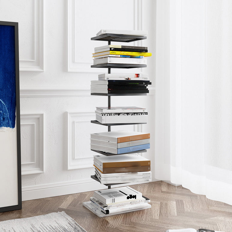 Contemporary Style Bookshelf Invisible Open Back Bookcase for Study Room and Office