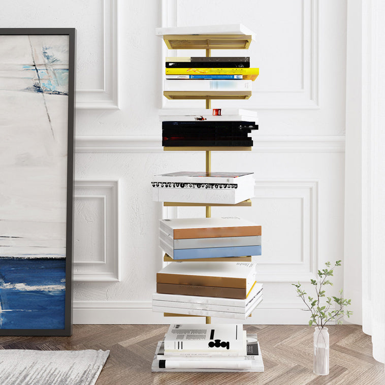 Contemporary Style Bookshelf Invisible Open Back Bookcase for Study Room and Office