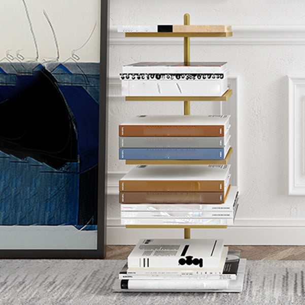 Contemporary Style Bookshelf Invisible Open Back Bookcase for Study Room and Office