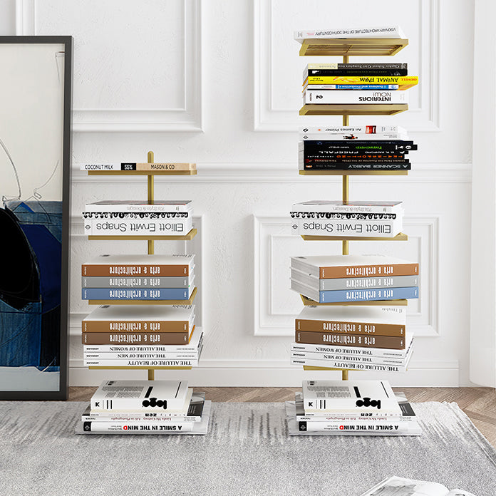 Contemporary Style Bookshelf Invisible Open Back Bookcase for Study Room and Office