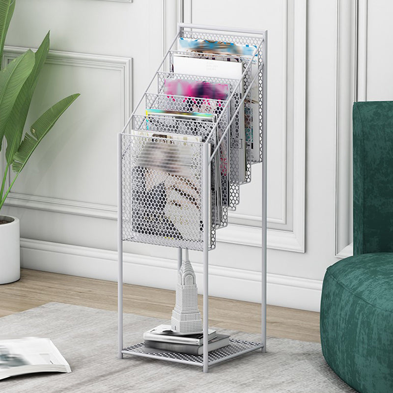 Contemporary Metal Ladder Bookshelf Closed Back Vertical Bookcase for Office