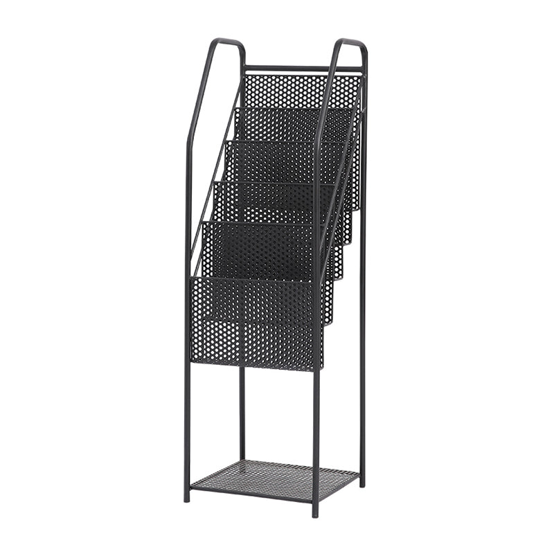 Contemporary Metal Ladder Bookshelf Closed Back Vertical Bookcase for Office