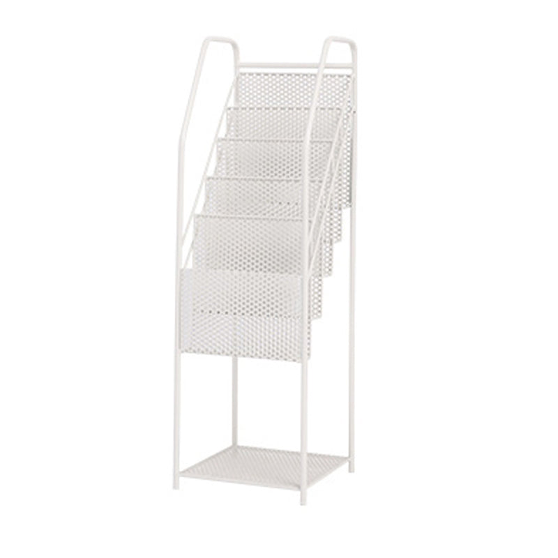 Contemporary Metal Ladder Bookshelf Closed Back Vertical Bookcase for Office