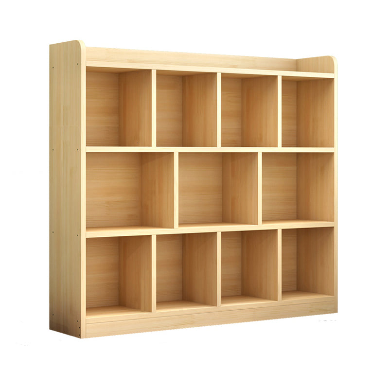 Solid Wood Bookshelf Contemporary Style Natural Bookcase for Study Room Office