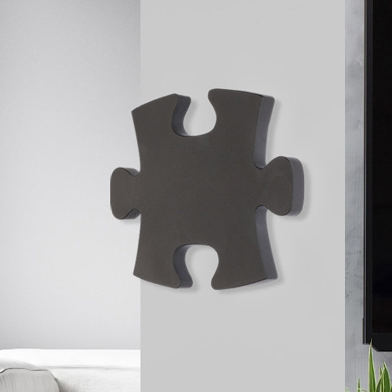 Jigsaw Sconce Light Modern Acrylic Black/White LED Wall Light in Warm/White Light for Living Room