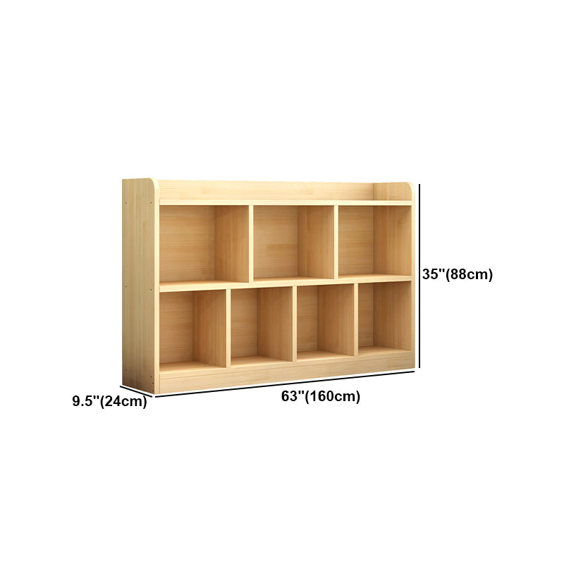 Solid Wood Bookshelf Contemporary Style Natural Bookcase for Study Room Office