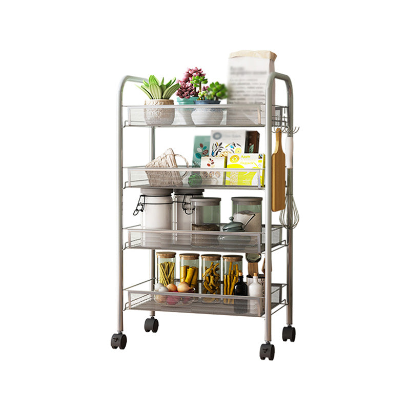 Modern Steel Etagere Bookshelf 3/4/5-Shelf Vertical Open Bookcase with Caster Wheels