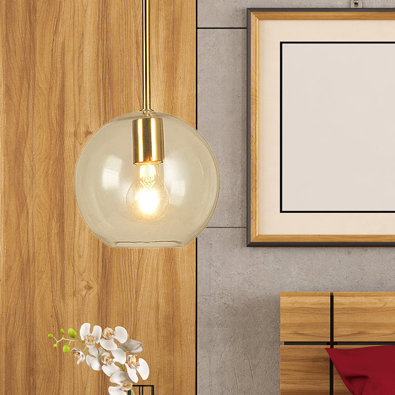 Globe Pendant Light Modernisme Verre transparent 1 tête 8 "/ 12" de largeur de salle à manger Kit de lampe suspendue