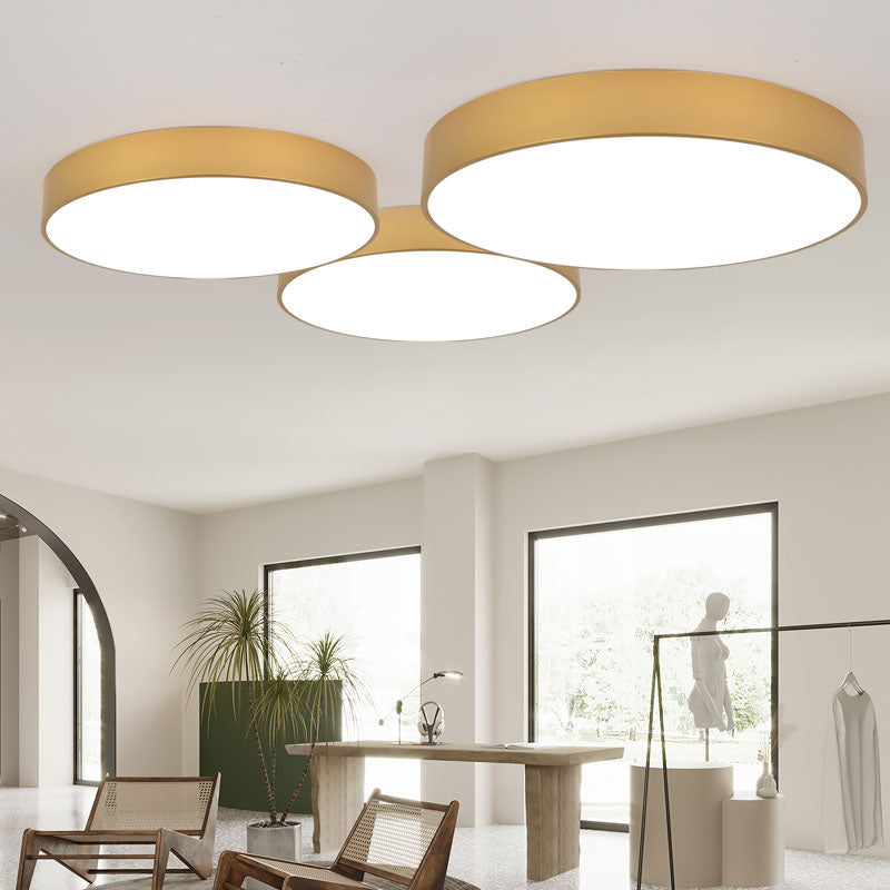 Modern Metal Ceiling Light Round Gold LED Flush Mount Light for Office