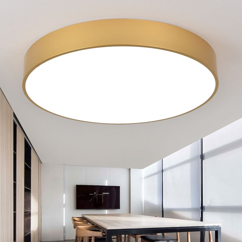 Modern Metal Ceiling Light Round Gold LED Flush Mount Light for Office