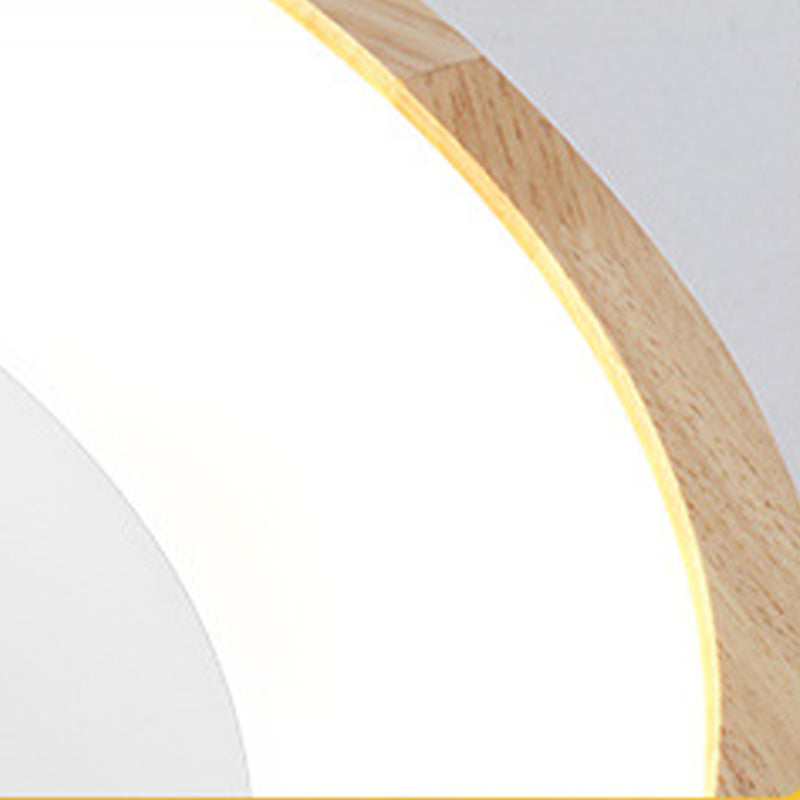 Wooden Circular LED Ceiling Lamp Simplicity Bedroom Flush Mount Light