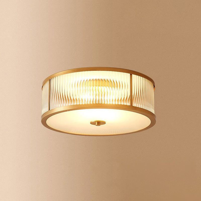 Brass Shaded Flush Mount Ceiling Light Vintage Glass Flush Ceiling Light Fixture
