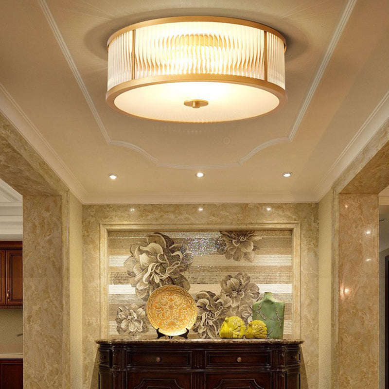 Brass Shaded Flush Mount Ceiling Light Vintage Glass Flush Ceiling Light Fixture