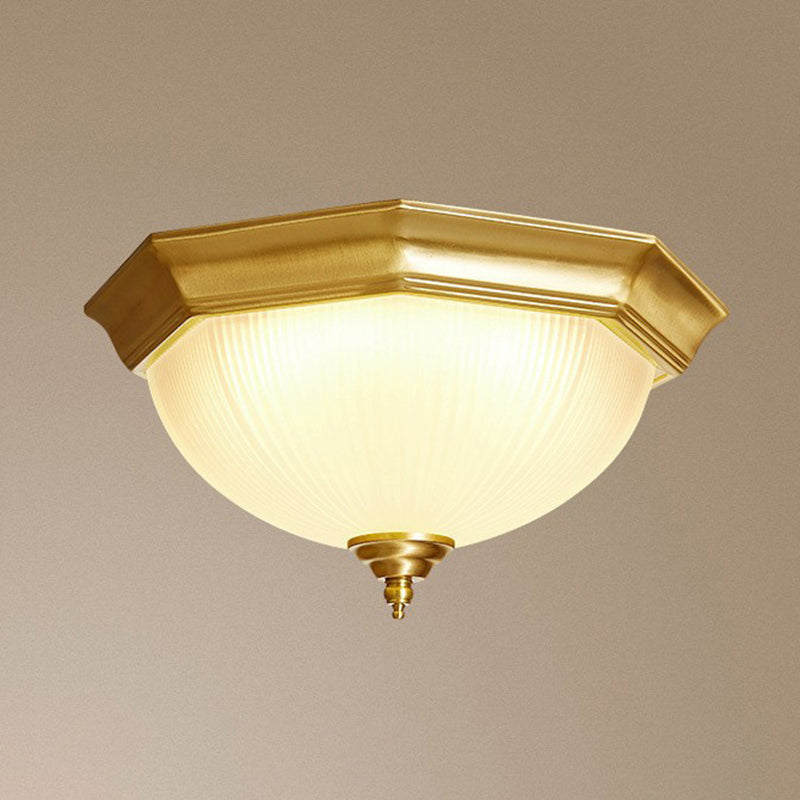 Brass Shaded Flush Mount Ceiling Light Vintage Glass Flush Ceiling Light Fixture