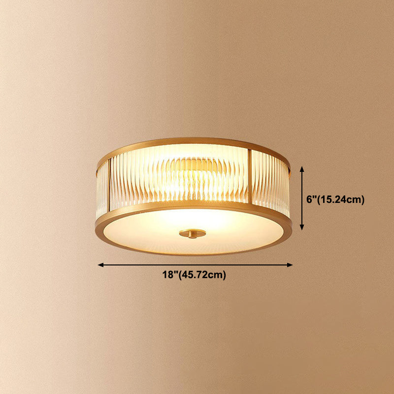 Brass Shaded Flush Mount Ceiling Light Vintage Glass Flush Ceiling Light Fixture