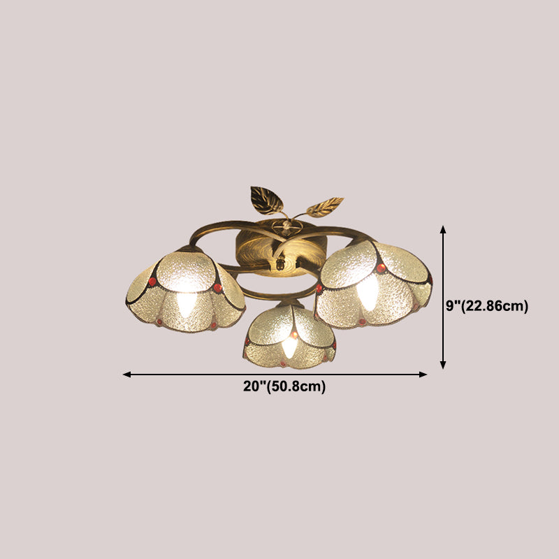 3-Light Ceiling Lamp Tiffany Style Glass Ceiling Lighting for Living Room