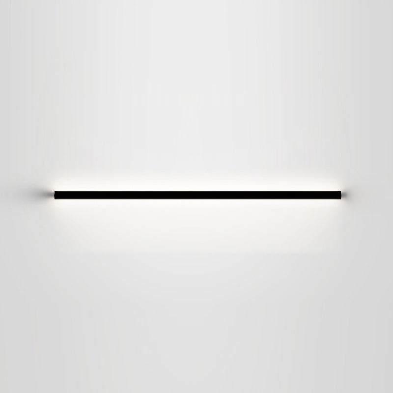 Aluminum Straight Wall Light Modern Black LED Wall Sconce for Living Room